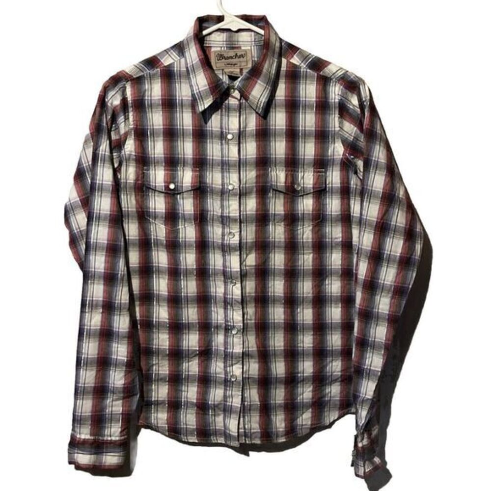 Wrangler Wrancher  Western Top Pearl Snap Ladies‎ Top Size Med